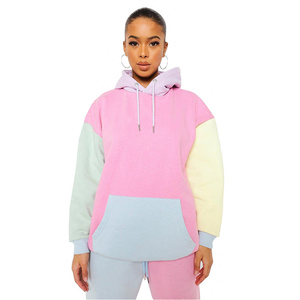 Sweats à capuche pour femmes en multicolore Plus Size Full Sleeve Pullover Front Two Pocket Street Wear Adult Ladies Hoodies - Product Image 5