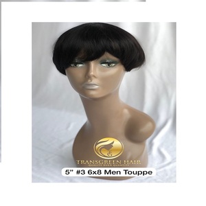 New Arrival Hot Selling Product 100 Raw Indian <b>Temple</b> Virgin Remy 5'' #3 6x8 <b>Men</b> Touppe Extension 12A Top Grade Wholesale - Product Image 1
