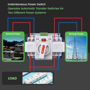Commutateur de transfert automatique double alimentation, inverseur automatique 63A 100A 125A 2P 4P AC 110V/220V ATS pour générateur de secours, classe CB - Product Image 3