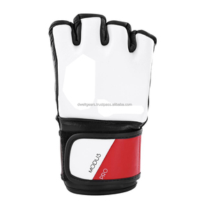 Gants de boxe MMA en cuir imprimés sur mesure, respirants, demi-doigts, antidérapants, avec sangle de poignet réglable, équipement d'entraînement de combat durable - Product Image 5