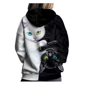 Sudadera con Capucha para Mujer, 100% Algodón, Forro Polar, Impermeable, Cierre Completo, Manga Larga, Color Sólido, Estampada, Talla Grande, Oferta - Product Image 2