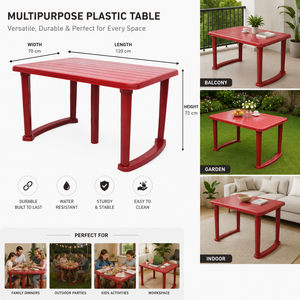 Mesa de Comedor Plegable de Plástico Ecológico Moderno, Diseño Apilable, Acabado Impermeable, Fácil Instalación, Uso en Apartamentos - Product Image 4