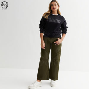 Sudaderas de cuello redondo de algodón 100% para mujer impresas con logotipo frontal al por mayor para invierno en diferentes colores - Product Image 6