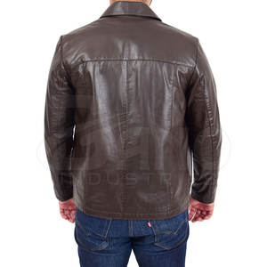Chaqueta de Cuero de Invierno de Alta Calidad Hecha a Medida para Hombre, de Cuero Vacuno Genuino, con Logotipo Frontal, Estilo Casual, Secado Rápido y Transpirable - Product Image 1
