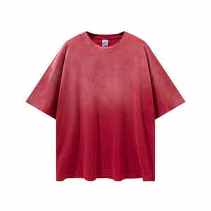 Camisetas de algodón 100% de peso pesado para hombre, estilo de lavado ácido Vintage de gran tamaño con estilo de calle con hombros caídos - Product Image 3