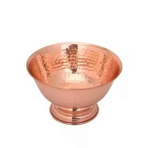 Tazón Redondo de Cobre Pulido con Asa de Latón, Vajilla, Tazón para Servir Alimentos y Frutas - Product Image 6
