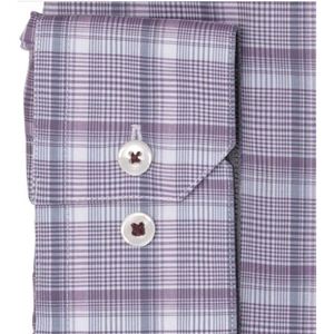 Camicia Elegante da Uomo Ryan Seacrest Distinction, Vestibilità Slim, Non Stiro, in Popeline Elasticizzato a Quadri, Viola, Taglia 15X32X33 - Product Image 2
