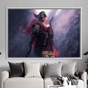 Art mural élégant imprimé sur toile pour la décoration de la salle de cinéma, 1P : encadré blanc - Product Image 1