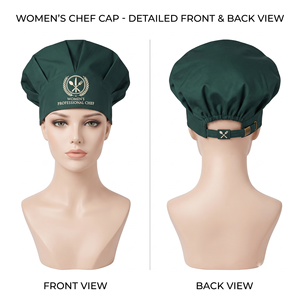 Gorro de Chef Unisex Premium, 65% Poliéster, 35% Algodón, Tela de Sarga Impermeable, 200 GSM, Ajustable, Bordado Personalizado para Restaurante o Bar - Product Image 1