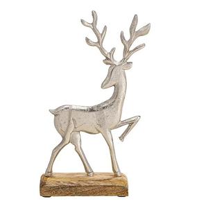 Metal Deer Sculpture for Christmas Decoration Home and Hotels Tabletop Aluminum Deer <b>Statue</b> on Wooden Base Hot Sale Sculpture - Product Image 2