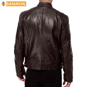 Custom Samavia Cow Skin <b>Jacket</b> Eco-Friendly Waterproof Bomber Moto Biker Outerwear Plain Dyed <b>Trucker</b> Coat Spring Front Logo - Product Image 3
