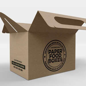 Boîte à gâteaux en papier kraft avec logo personnalisé imprimé en gros, emballage alimentaire, boîte en carton avec poignée, boîte à lunch pour hamburger imprimée - Product Image 4