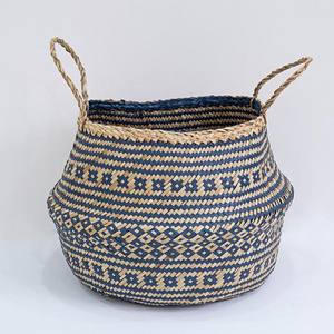 Panier de ventre d'herbe de mer pour organisateurs de salle de bain de chambre et paniers de stockage en jonc de mer naturel - Product Image 5