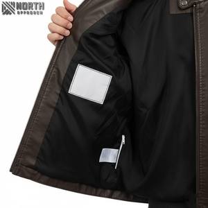 Veste en cuir mince de haute qualité pour hommes avec décoration brodée vente en gros veste de moto Racer Bomber veste personnalisée - Product Image 6