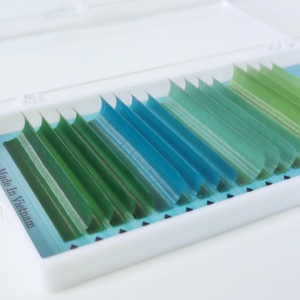 Extensions de cils individuelles ELFA en fibre HYLON colorées, faites à la main, couleurs de Noël, naturelles, douces, longues et épaisses, courbure D 0.10 Mix - Product Image 4