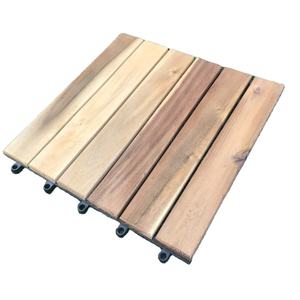 Dalles de terrasse extérieures Viet Wood contemporaines 300x300mm, imperméables, écologiques, style bois d'acacia, à emboîtement, antidérapantes - Product Image 1