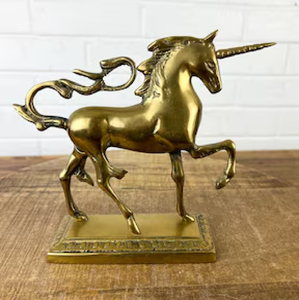 Figurine de cheval licorne décorative en laiton pour dessus de table, bureau, décoration intérieure et idées cadeaux au prix de gros de l'Inde - Product Image 1