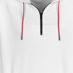 Fabricante personalizado de alta calidad 100% algodón media cremallera sudaderas con capucha para hombre ropa de invierno de moda básica sudaderas con capucha de mezcla de algodón - Product Image 3