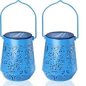 Juego de 2 portavelas de Metal blanco para decoración de fiestas, conjunto de 2 portavelas pequeño de fuego, farol para el hogar, jardín, balcón, interior y exterior, decoración de boda - Product Image 4