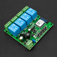 Interrupteur relais WiFi universel 4 canaux 85-250V - 10A Module Tuya Smartlife compatible avec Alexa, sans récepteur USB
