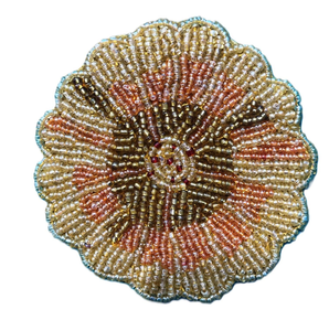 Sous-verre artisanal de haute qualité, écologique, gravé de fleurs et de perles - Personnalisable, carré/rond, pour mariage, Noël, fête, table - Product Image 6