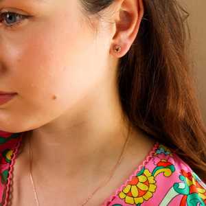 Tiny Natural Tourmaline <b>Stud</b> <b>Earrings</b> 925 Sterling <b>Silver</b> 14k Gold Plated Birthstone Gemstone Jewelry Gift for Her - Product Image 6