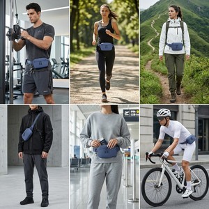 <span class=keywords><strong>Marsupio</strong></span> Multifunzionale Blu Personalizzato con Moschettone, Borsa da Cintura in Nylon Resistente agli Strappi, Grande Capacità - Product Image 3