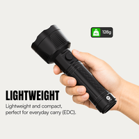 Lampe torche rechargeable USB-C en ABS noir, 2000 mAh, 3W, avec modes forte, faible, stroboscopique et rappel de faible puissance, batterie remplaçable - Vente en gros usine