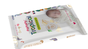 Toallitas húmedas para bebé no tejidas de rayón natural 100% al por mayor Toallitas limpiadoras de 10 piezas tropicales Mamamy - Product Image 4