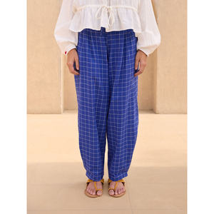 Pantalon palazzo pour femme Mimi, respirant, plissé, taille élastique, pantalon ample en coton, jusqu'à 3XL - Product Image 3