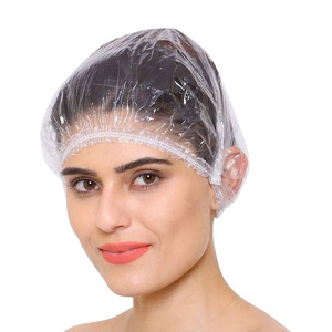Transparent Disposable Plastic Bath <b>Cap</b> Single-Use Waterproof Hair Protection <b>Shower</b> <b>Cap</b> for Hotel Spa Travel Cute Hygiene - Product Image 5
