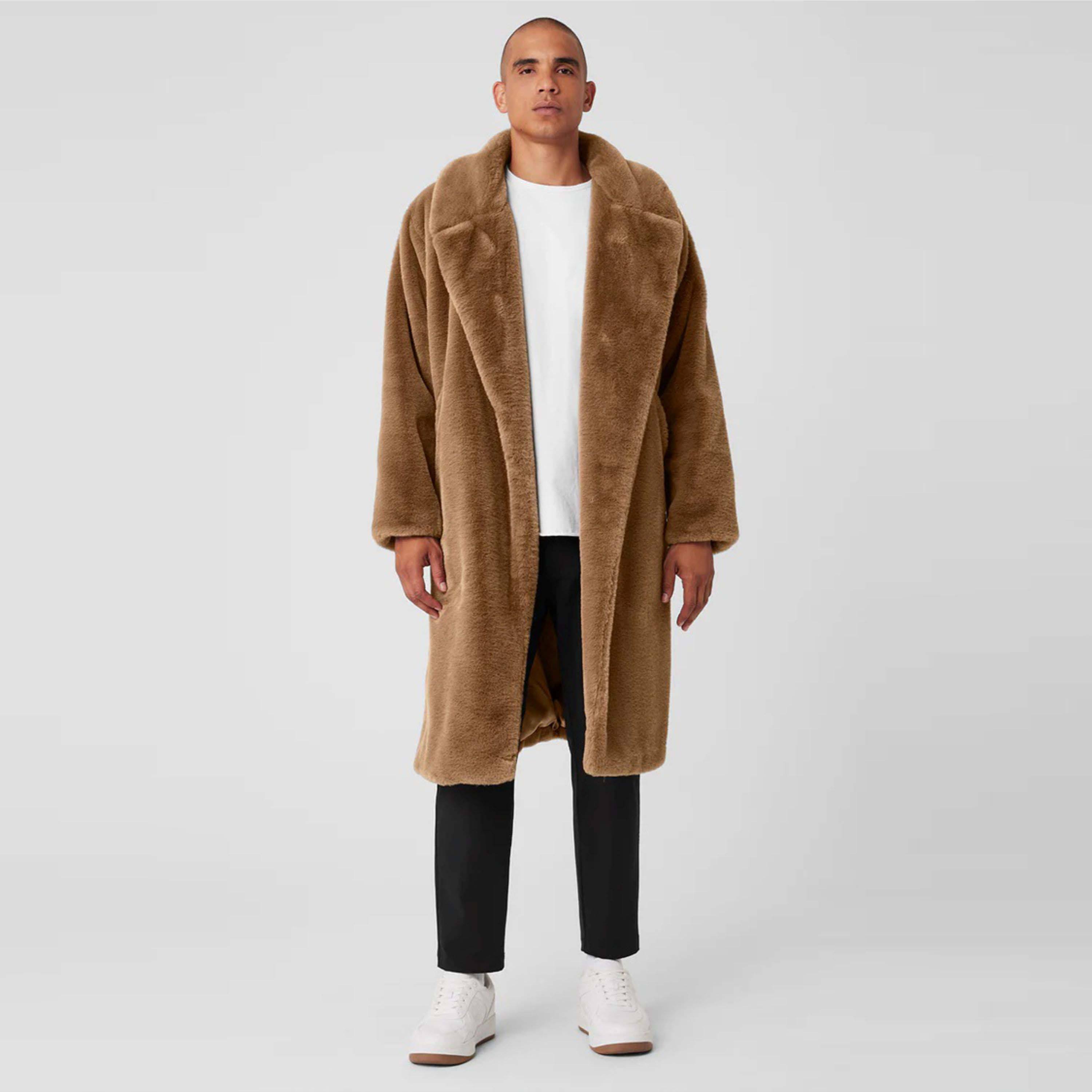 Topman Design Topman Faux Fur Coat Winter Coat Men Luxury Fur Coat