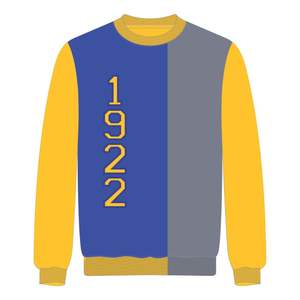 1922 Sigma Gamma Rho Blue 3 Tone Knit Sweater Divine Nine Greek Sorority SGRho Chenille Embroidery Pullover Crewneck Winter Wear - Product Image 2
