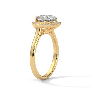 2.0ct Heart Cut CZ Halo <b>Solitaire</b> <b>Ring</b> 925 Sterling <b>Silver</b> Engagement Band - Product Image 4