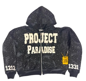 Streetwear personnalisé Rhinestone sweat à capuche poids lourd surdimensionné vente chaude cristal unisexe sweat à capuche pour femmes - Product Image 6