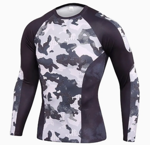 Ensemble de rashguard tendance personnalisé imprimé, protection UV UPF50, 100% coton, pour Jiu Jitsu BJJ MMA, short de combat pour hommes - Product Image 1