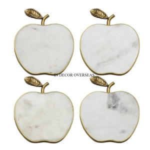 Tapis et coussinets de forme ronde en marbre et en bois de la meilleure qualité pour les accessoires de pièce maîtresse de Table de boissons de l'Inde - Product Image 2