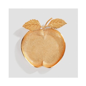 Diseño de hoja de metal Cuenco de doble compartimento Dorado - Product Image 4