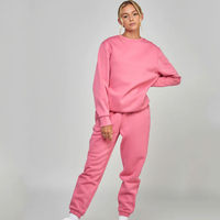 Ensemble de survêtement unisexe rose à capuche en polaire délavé, imprimé sportif 2-en-1, respirant, léger, style streetwear, couleur unie, longueur intégrale