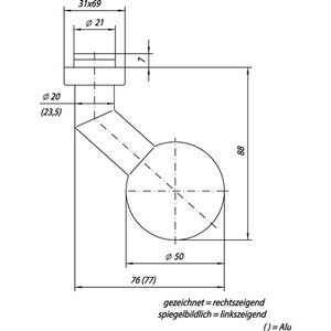 Manijas para Puertas y Ventanas OGRO 3548V/6620 ER Profiltrknopf Hechas de Acero Inoxidable Firme OGRO - Product Image 3