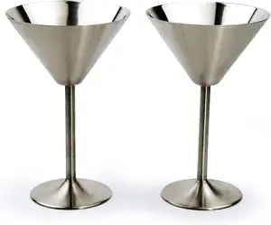 Di alta qualità riutilizzabile infrangibile Cocktail bicchieri di vino con metallo in acciaio inox Martini calici calici