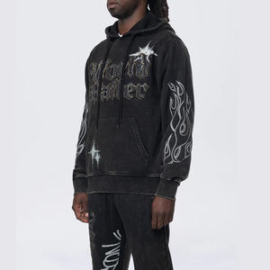 Nouveauté en vente chaude, sweats à capuche en strass pour hommes, basiques en coton mélangé, style unique, respirant, sweats à capuche en strass pour hommes - Product Image 3