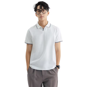 Polo de golf et de tennis classique à manches courtes pour homme, en mélange de coton de haute qualité, coupe ajustée, idéal pour l'école et le quotidien, style décontracté chic. - Product Image 3