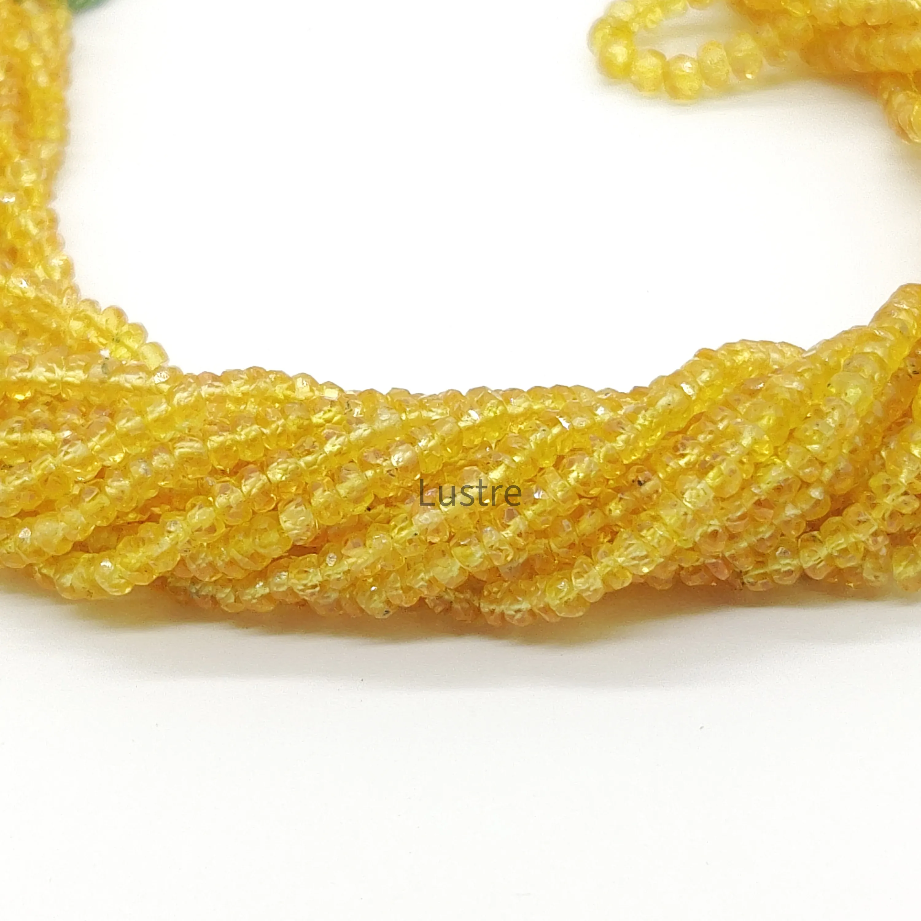 Schöne gelbe Saphir facettierte Rondelle Perlen 2,5-3,5mm kostbare Songea 100% natürliche DIY Schmuck herstellung Stein AAA Grade