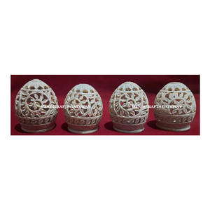 Magnifique bougeoir en pierre ollaire naturelle sculpté à la main, forme ronde, décoration d'éclairage pour la maison et cadeau - Product Image 1