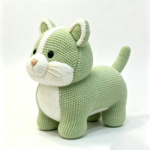 Customized Crochet <b>cat</b> <b>plush</b> toy, amigurumi <b>cat</b>, handmade knitted stuffed animal, soft crochet stuffed kitty,baby safe <b>plush</b> toy - Product Image 4