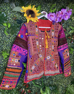 Chaqueta de patchwork bordada a mano para mujer, estilo bohemio tribal, manga larga, cuello redondo, abrigo de algodón, moda de primavera - Product Image 5