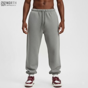 Manufacturer Streetwear Men's Sweatpants 100% Cotton French Terry Sweatpants Drawstring Wide Leg Heavyweight Sweatpants Winter - Product Image 1