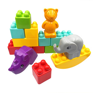 24 Pcs Educational Animal Train Building <b>Blocks</b> Set with Non-Toxic Plastic ABS for 2-4 & 5-7 Year Olds Unisex - Product Image 4