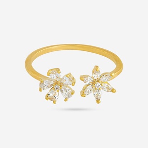 Anillo de Eternidad con Diamantes de Corte Ovalado Chapado en Oro de 18K, Anillo de Piedras Preciosas a la Moda para Regalo - Product Image 3